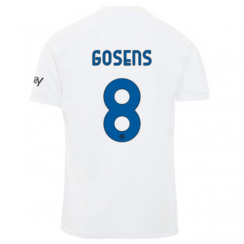 Kvinder Robin Gosens #8 Hvid Udebane Spillertrøjer 2023/24 Trøje T-Shirt
