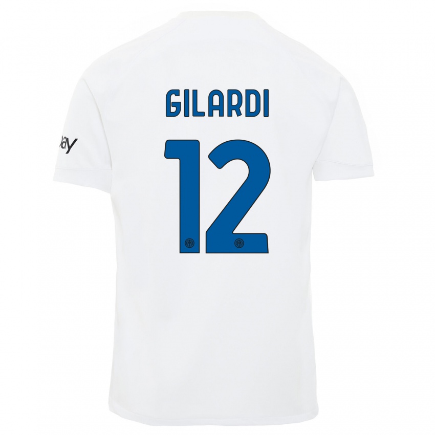 Kvinder Astrid Gilardi #12 Hvid Udebane Spillertrøjer 2023/24 Trøje T-Shirt
