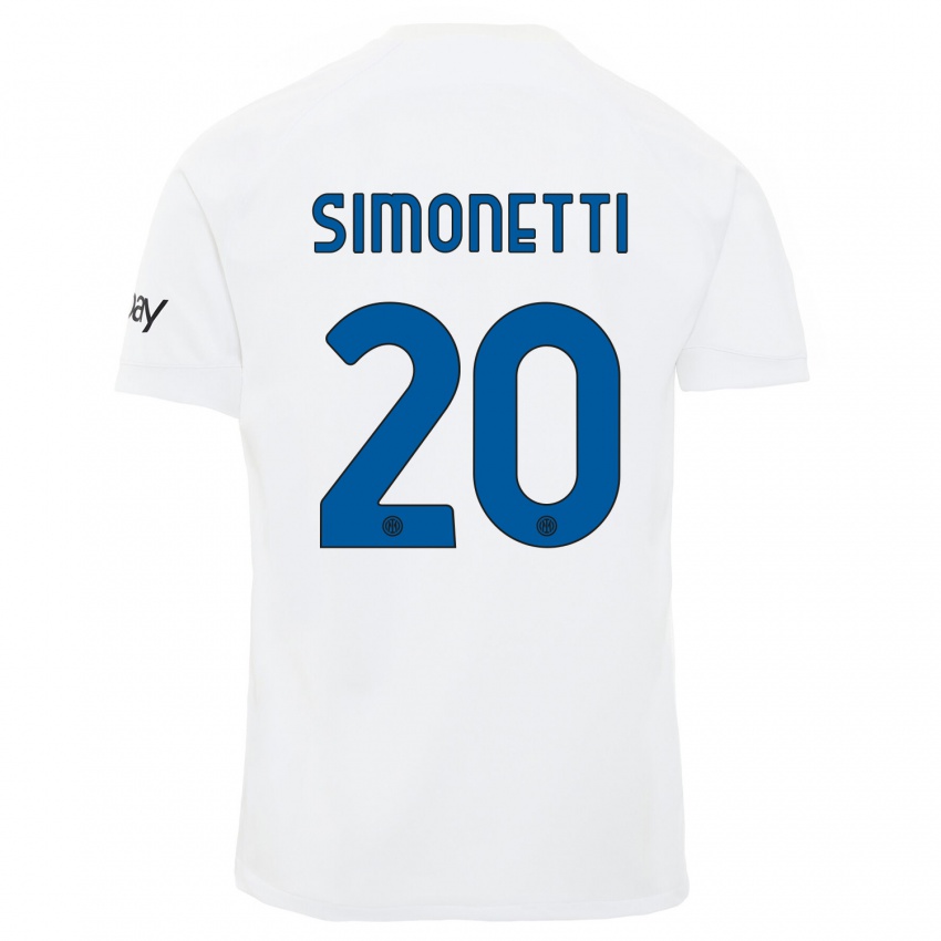 Kvinder Flaminia Simonetti #20 Hvid Udebane Spillertrøjer 2023/24 Trøje T-Shirt