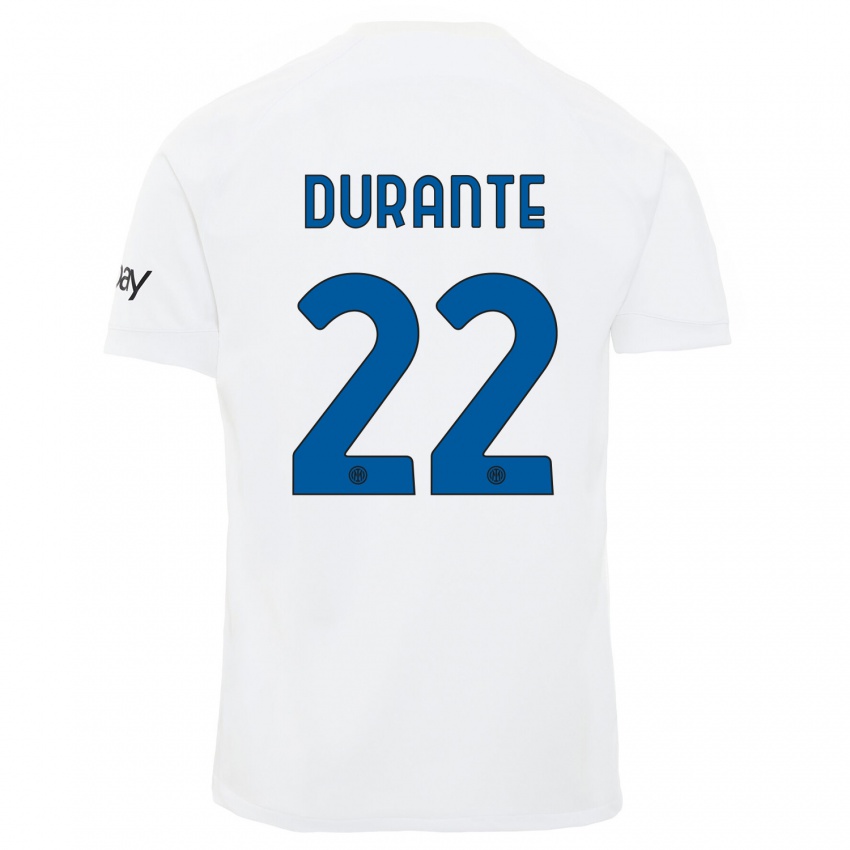 Kvinder Francesca Durante #22 Hvid Udebane Spillertrøjer 2023/24 Trøje T-Shirt