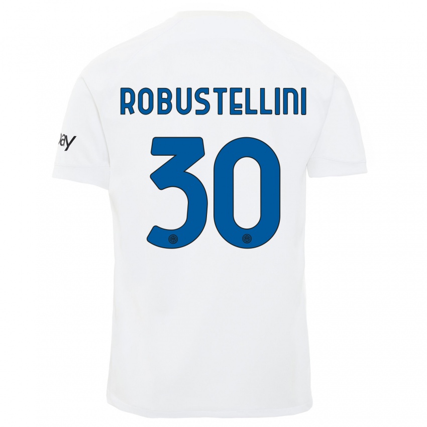 Kvinder Chiara Robustellini #30 Hvid Udebane Spillertrøjer 2023/24 Trøje T-Shirt