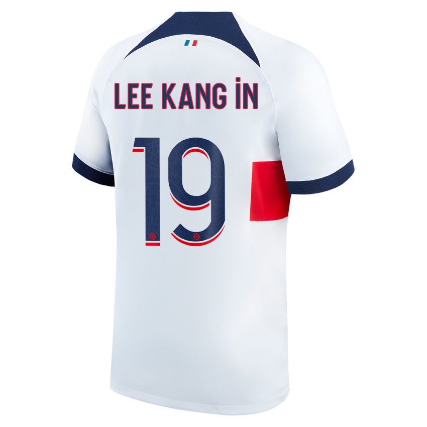 Kvinder Kang-In Lee #19 Hvid Udebane Spillertrøjer 2023/24 Trøje T-Shirt