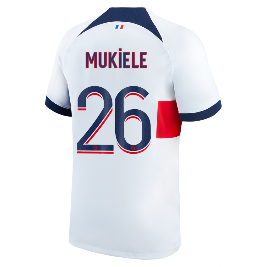 Kvinder Nordi Mukiele #26 Hvid Udebane Spillertrøjer 2023/24 Trøje T-Shirt