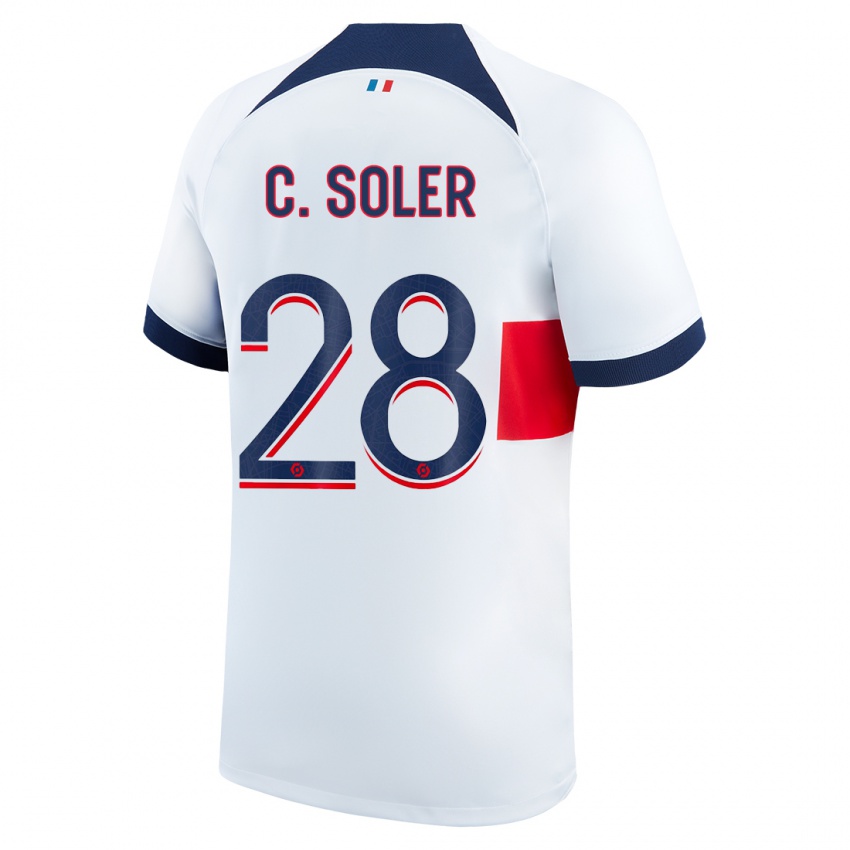 Kvinder Carlos Soler #28 Hvid Udebane Spillertrøjer 2023/24 Trøje T-Shirt