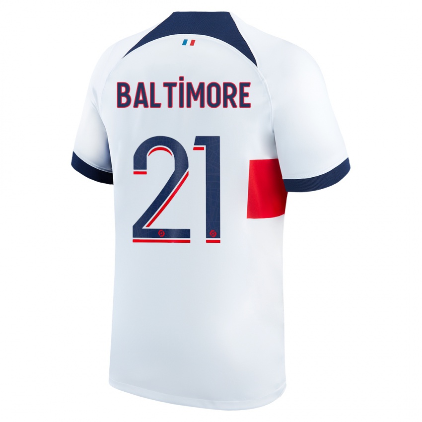 Kvinder Sandy Baltimore #21 Hvid Udebane Spillertrøjer 2023/24 Trøje T-Shirt