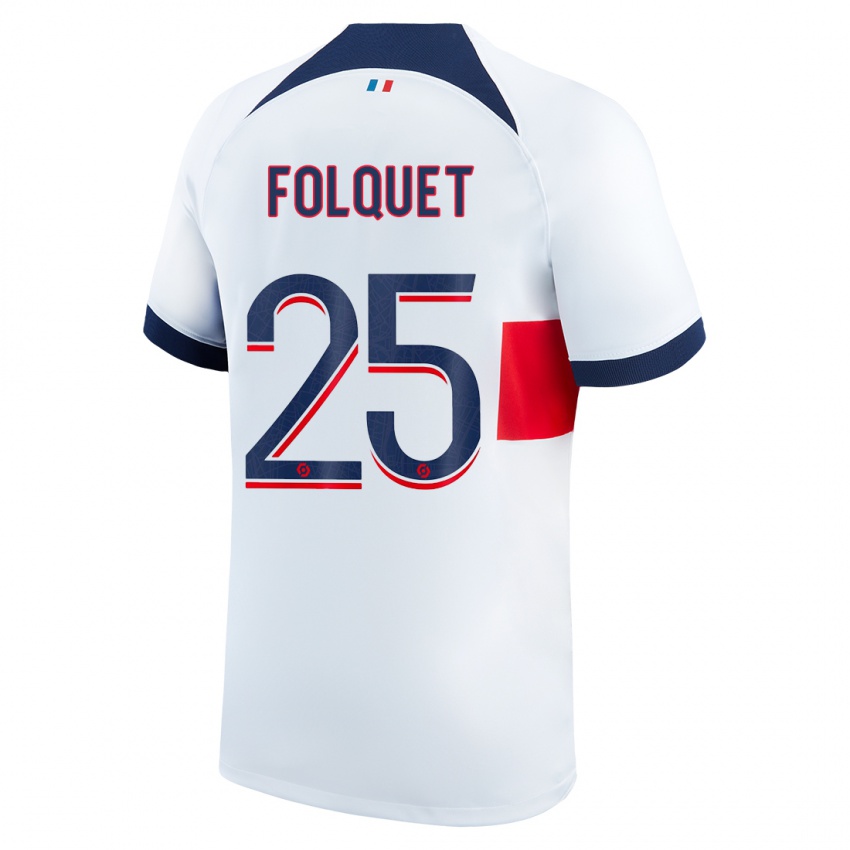 Kvinder Magnaba Folquet #25 Hvid Udebane Spillertrøjer 2023/24 Trøje T-Shirt