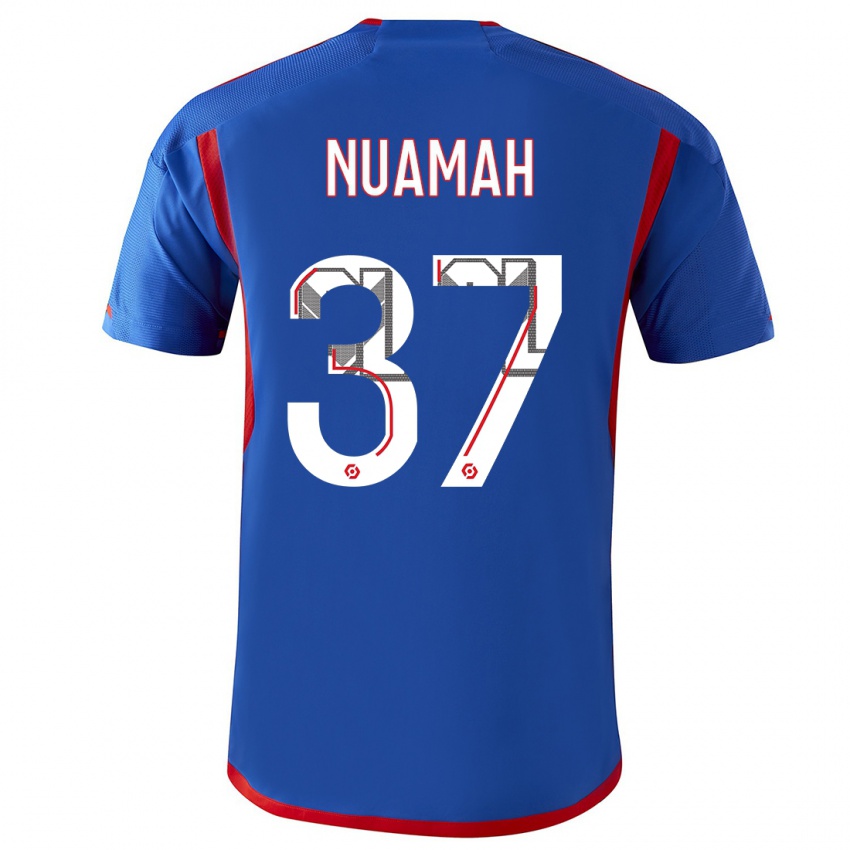 Kvinder Ernest Nuamah #37 Blå Rød Udebane Spillertrøjer 2023/24 Trøje T-Shirt