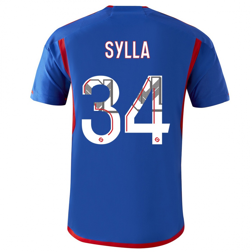 Kvinder Kysha Sylla #34 Blå Rød Udebane Spillertrøjer 2023/24 Trøje T-Shirt
