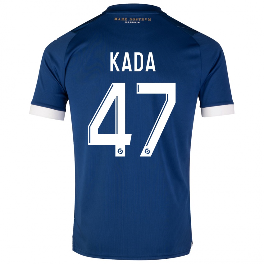 Kvinder Joakim Kada #47 Mørkeblå Udebane Spillertrøjer 2023/24 Trøje T-Shirt