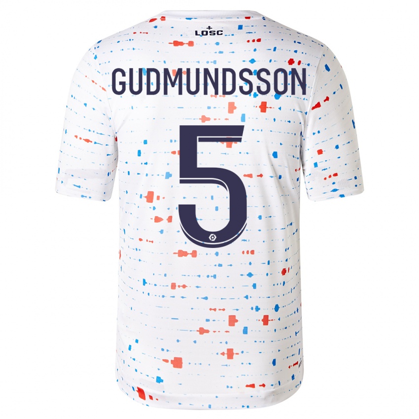 Kvinder Gabriel Gudmundsson #5 Hvid Udebane Spillertrøjer 2023/24 Trøje T-Shirt