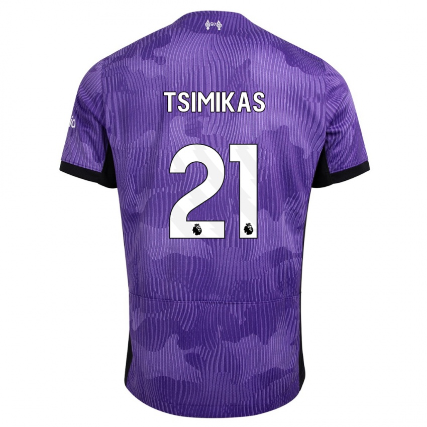 Kvinder Konstantinos Tsimikas #21 Lilla Tredje Sæt Spillertrøjer 2023/24 Trøje T-Shirt