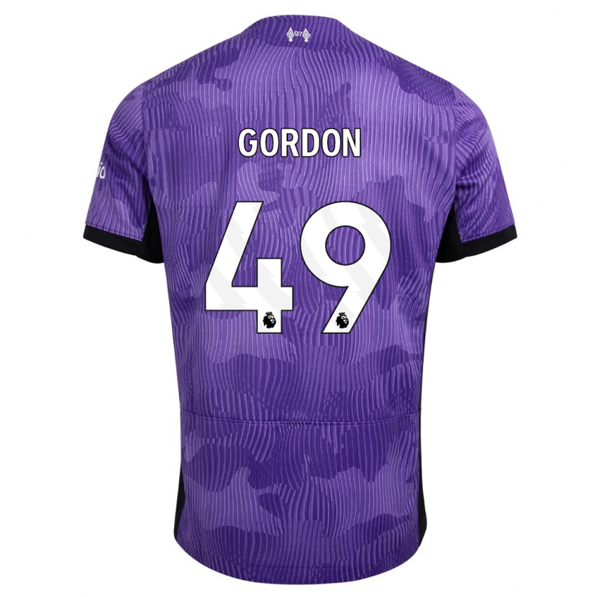 Kvinder Kaide Gordon #49 Lilla Tredje Sæt Spillertrøjer 2023/24 Trøje T-Shirt