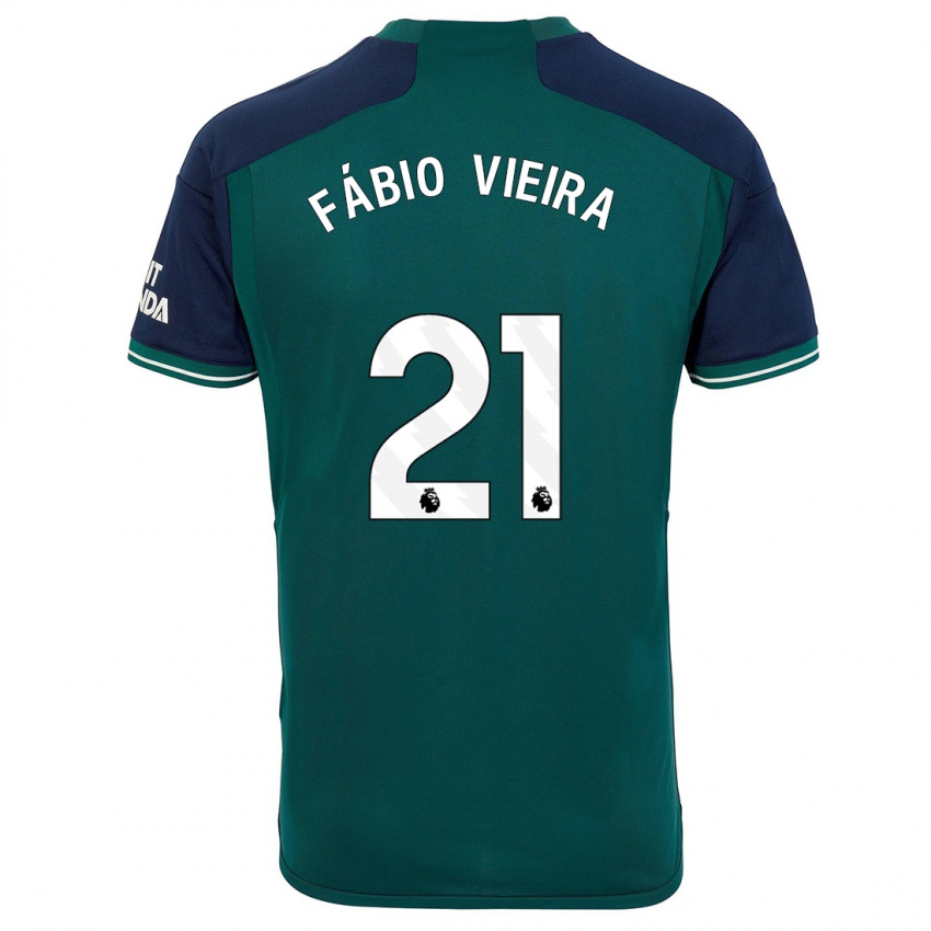 Kvinder Fabio Vieira #21 Grøn Tredje Sæt Spillertrøjer 2023/24 Trøje T-Shirt