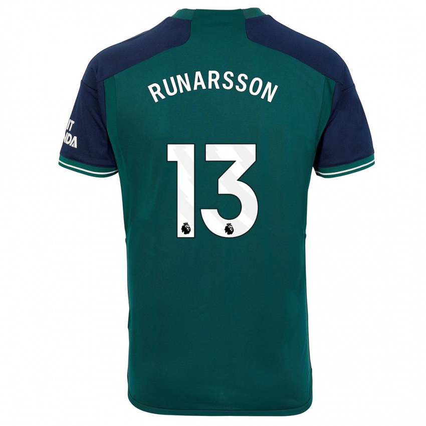 Kvinder Runar Alex Runarsson #13 Grøn Tredje Sæt Spillertrøjer 2023/24 Trøje T-Shirt