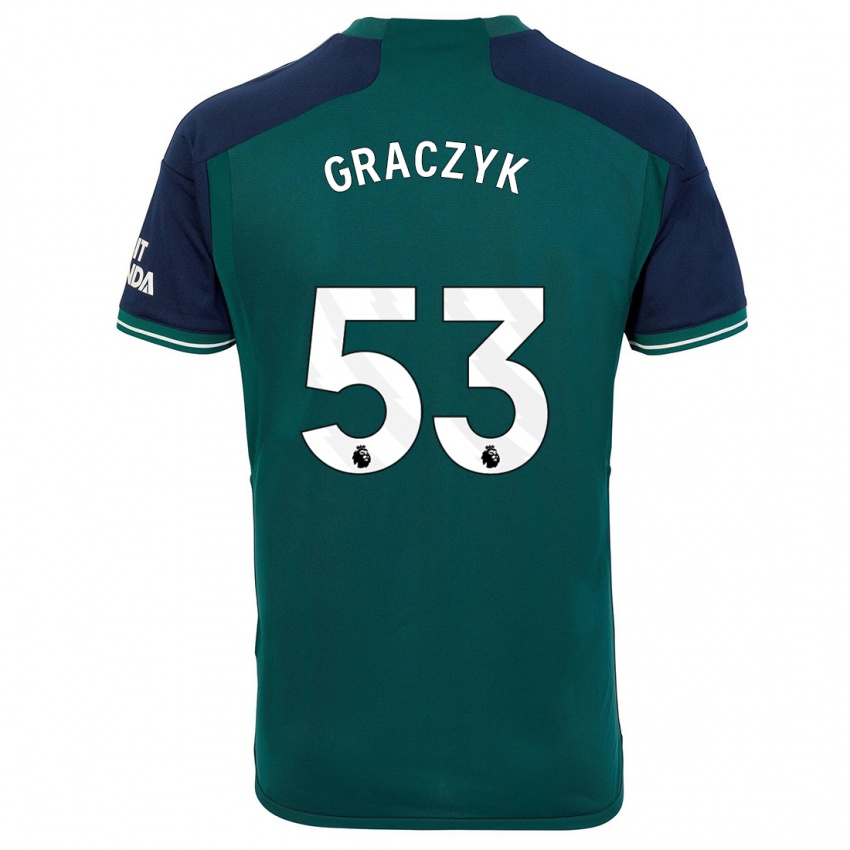 Kvinder Hubert Graczyk #53 Grøn Tredje Sæt Spillertrøjer 2023/24 Trøje T-Shirt