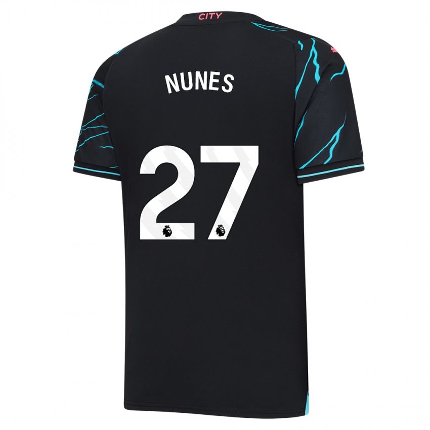 Kvinder Matheus Nunes #27 Mørkeblå Tredje Sæt Spillertrøjer 2023/24 Trøje T-Shirt