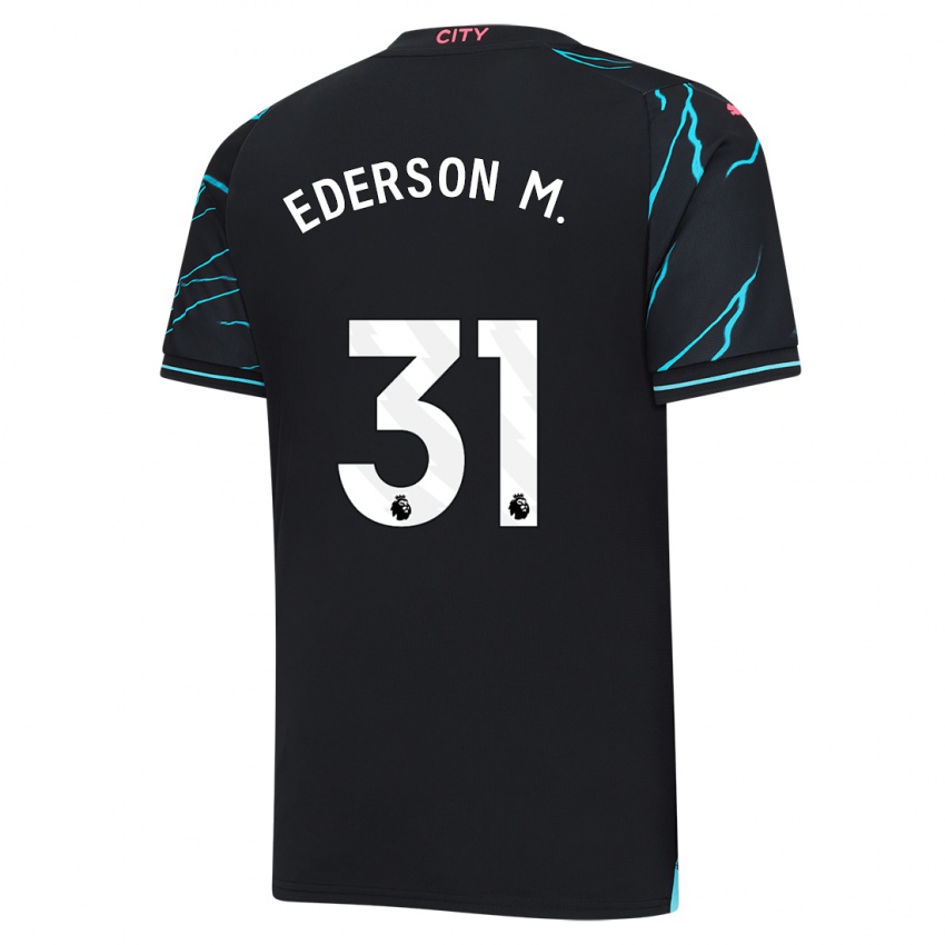 Kvinder Ederson Moraes #31 Mørkeblå Tredje Sæt Spillertrøjer 2023/24 Trøje T-Shirt