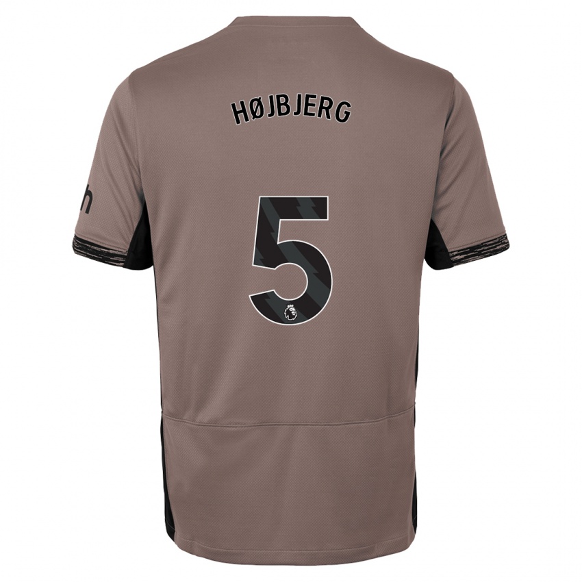 Kvinder Pierre Emile Hojbjerg #5 Mørk Beige Tredje Sæt Spillertrøjer 2023/24 Trøje T-Shirt