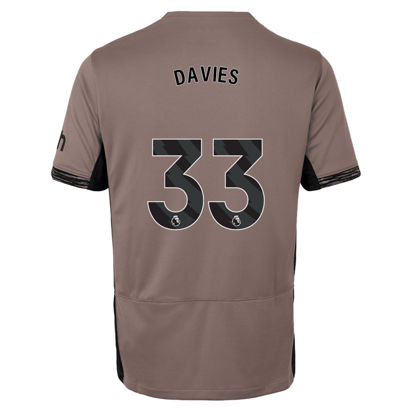 Kvinder Ben Davies #33 Mørk Beige Tredje Sæt Spillertrøjer 2023/24 Trøje T-Shirt