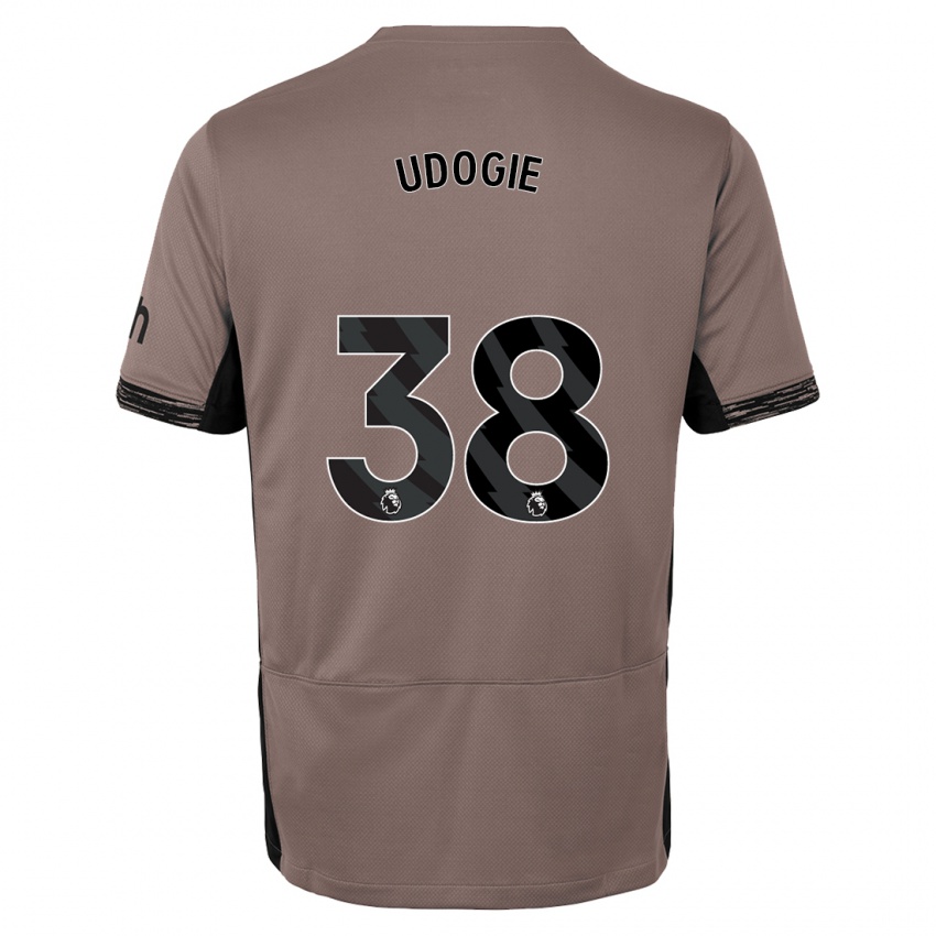 Kvinder Destiny Udogie #38 Mørk Beige Tredje Sæt Spillertrøjer 2023/24 Trøje T-Shirt