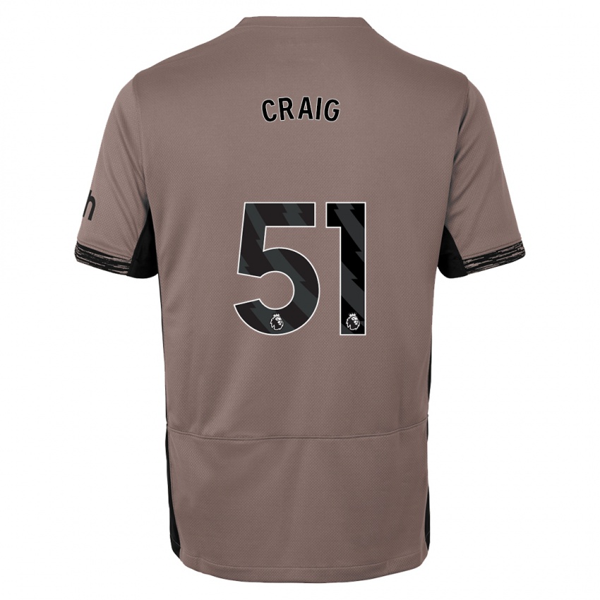 Kvinder Matthew Craig #51 Mørk Beige Tredje Sæt Spillertrøjer 2023/24 Trøje T-Shirt