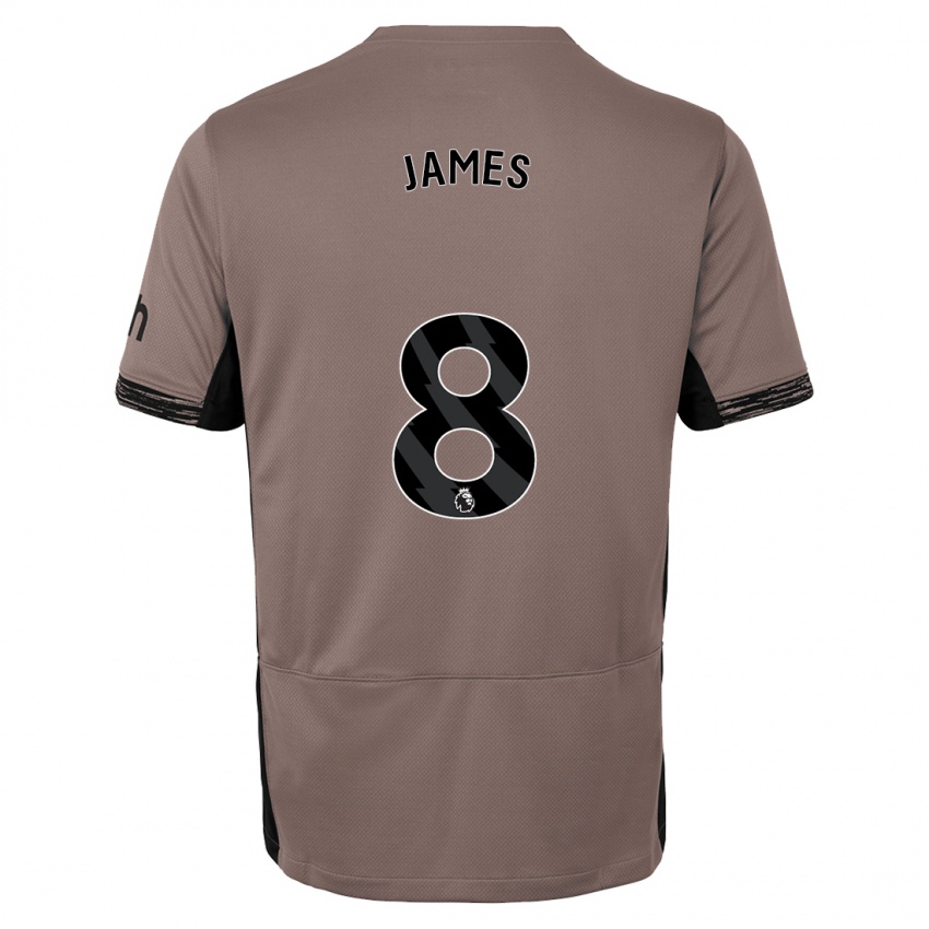 Kvinder Angharad James #8 Mørk Beige Tredje Sæt Spillertrøjer 2023/24 Trøje T-Shirt