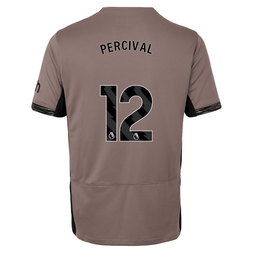 Kvinder Ria Percival #12 Mørk Beige Tredje Sæt Spillertrøjer 2023/24 Trøje T-Shirt