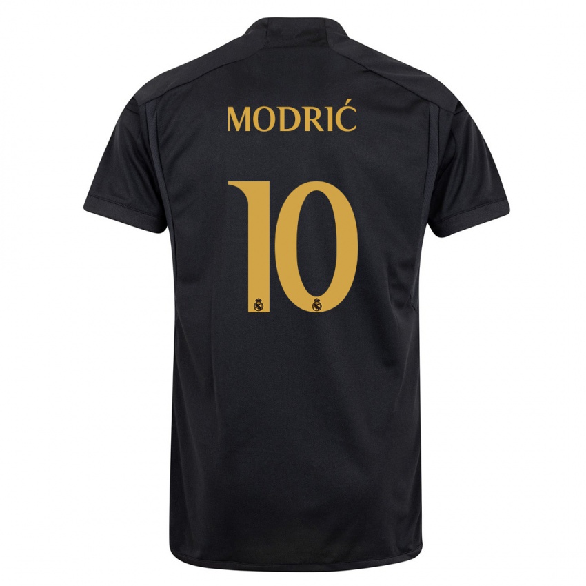 Kvinder Luka Modric #10 Sort Tredje Sæt Spillertrøjer 2023/24 Trøje T-Shirt