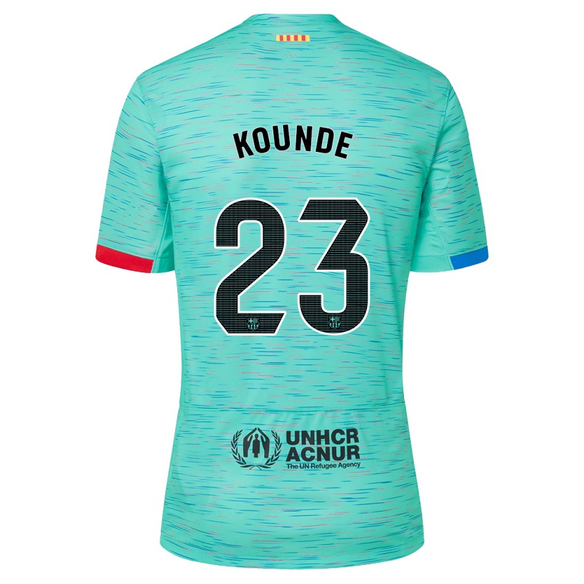 Kvinder Jules Kounde #23 Lys Aqua Tredje Sæt Spillertrøjer 2023/24 Trøje T-Shirt