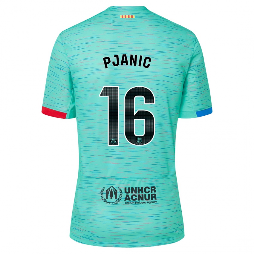 Kvinder Miralem Pjanic #16 Lys Aqua Tredje Sæt Spillertrøjer 2023/24 Trøje T-Shirt