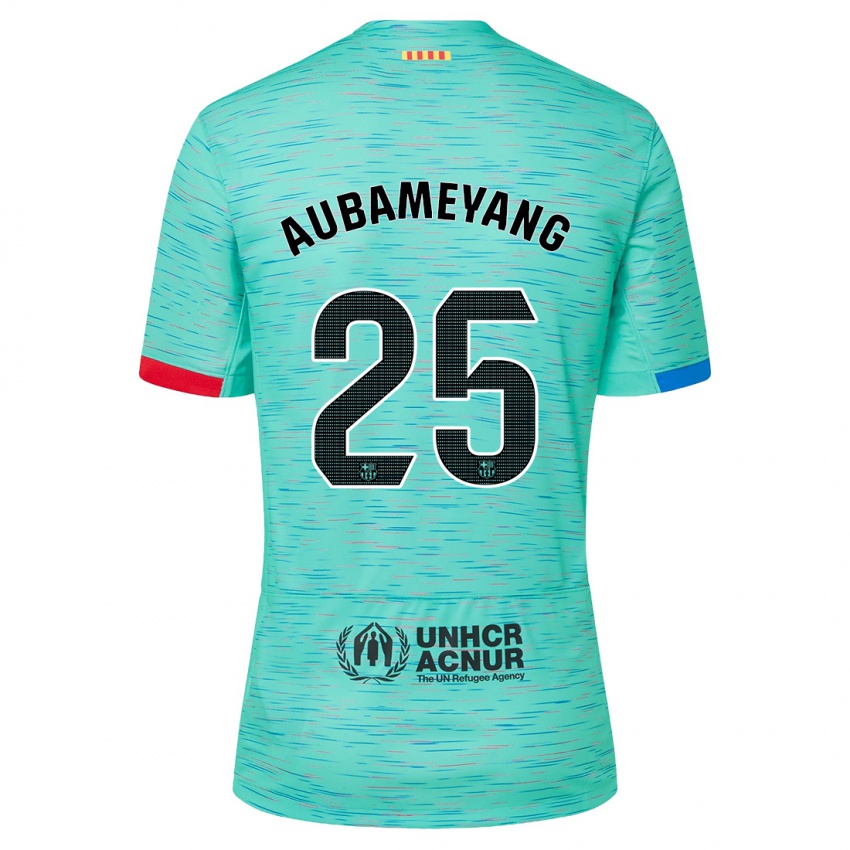 Kvinder Pierre Emerick Aubameyang #25 Lys Aqua Tredje Sæt Spillertrøjer 2023/24 Trøje T-Shirt