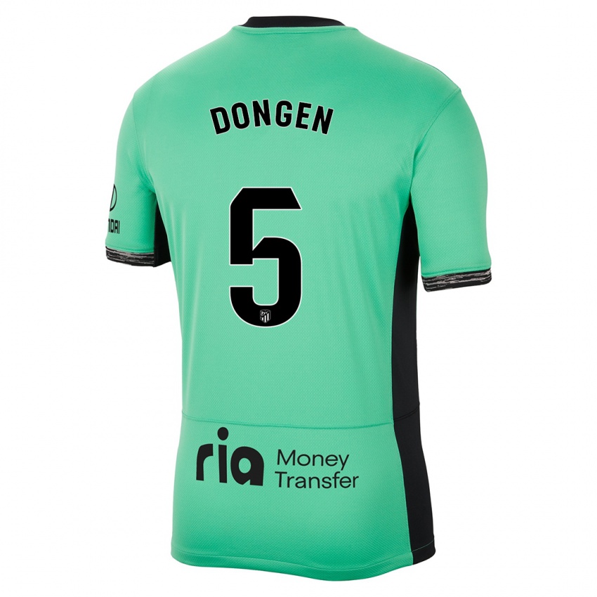 Kvinder Merel Van Dongen #5 Forårsgrøn Tredje Sæt Spillertrøjer 2023/24 Trøje T-Shirt