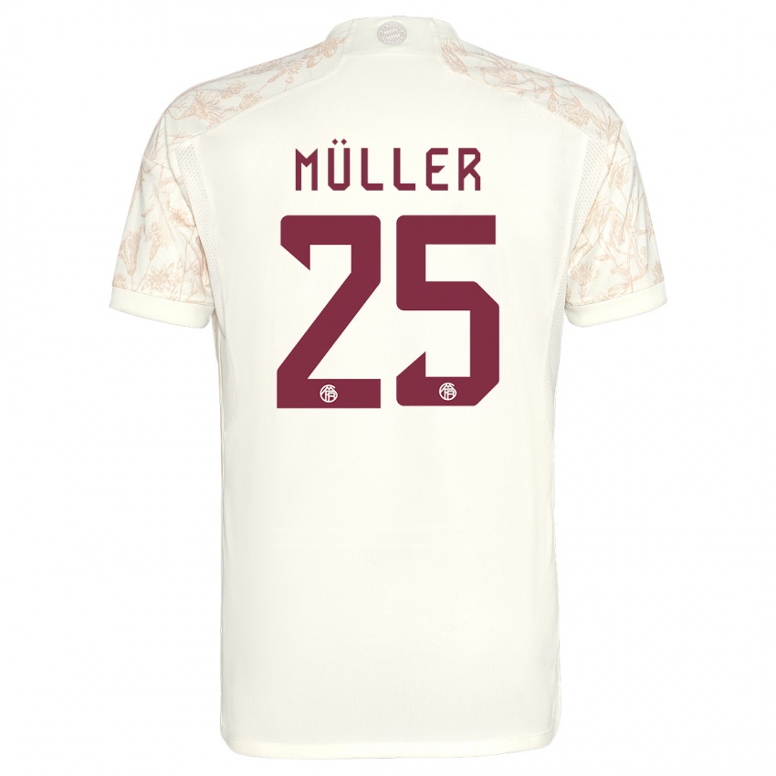 Kvinder Thomas Muller #25 Off White Tredje Sæt Spillertrøjer 2023/24 Trøje T-Shirt