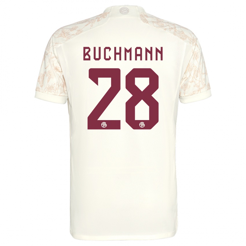 Kvinder Tarek Buchmann #28 Off White Tredje Sæt Spillertrøjer 2023/24 Trøje T-Shirt