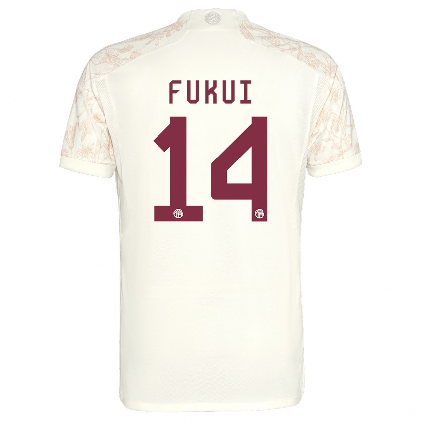 Kvinder Taichi Fukui #14 Off White Tredje Sæt Spillertrøjer 2023/24 Trøje T-Shirt