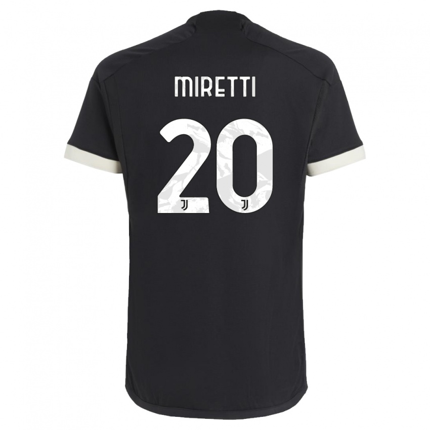 Kvinder Fabio Miretti #20 Sort Tredje Sæt Spillertrøjer 2023/24 Trøje T-Shirt