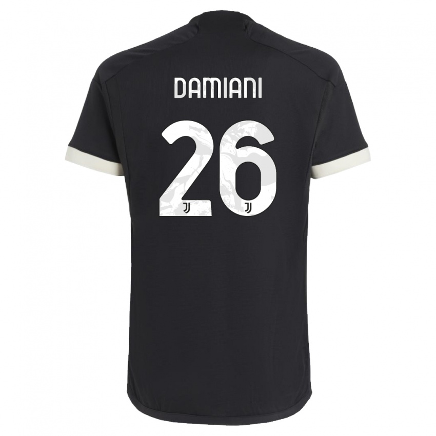 Kvinder Samuele Damiani #26 Sort Tredje Sæt Spillertrøjer 2023/24 Trøje T-Shirt