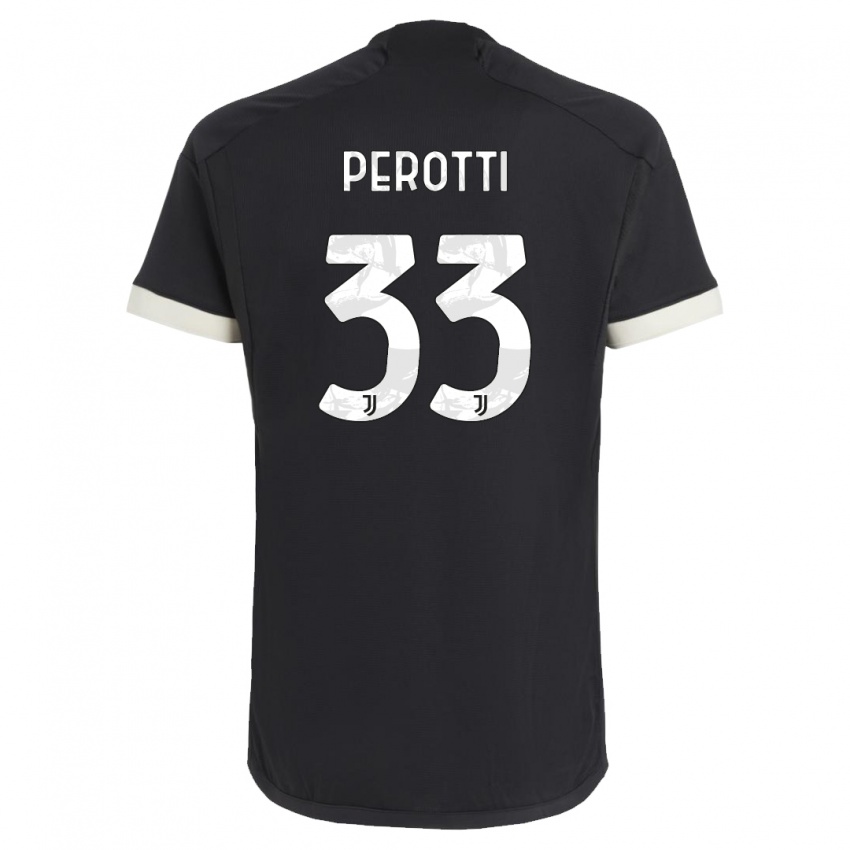 Kvinder Clemente Perotti #33 Sort Tredje Sæt Spillertrøjer 2023/24 Trøje T-Shirt