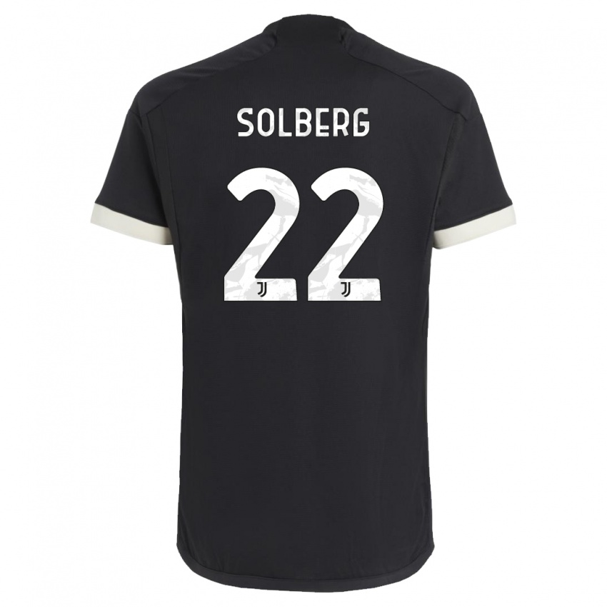 Kvinder Elias Solberg #22 Sort Tredje Sæt Spillertrøjer 2023/24 Trøje T-Shirt