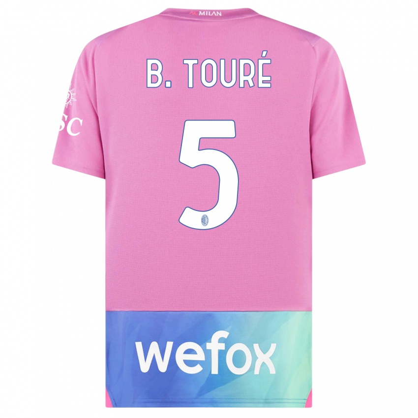 Kvinder Fode Ballo-Toure #5 Pink Lilla Tredje Sæt Spillertrøjer 2023/24 Trøje T-Shirt