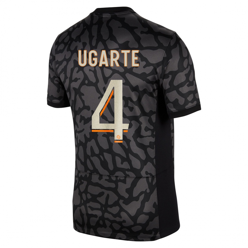 Kvinder Manuel Ugarte #4 Sort Tredje Sæt Spillertrøjer 2023/24 Trøje T-Shirt