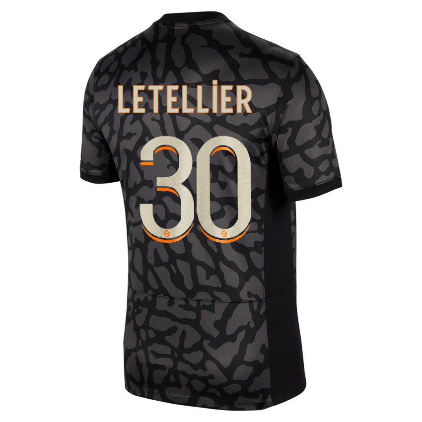 Kvinder Alexandre Letellier #30 Sort Tredje Sæt Spillertrøjer 2023/24 Trøje T-Shirt