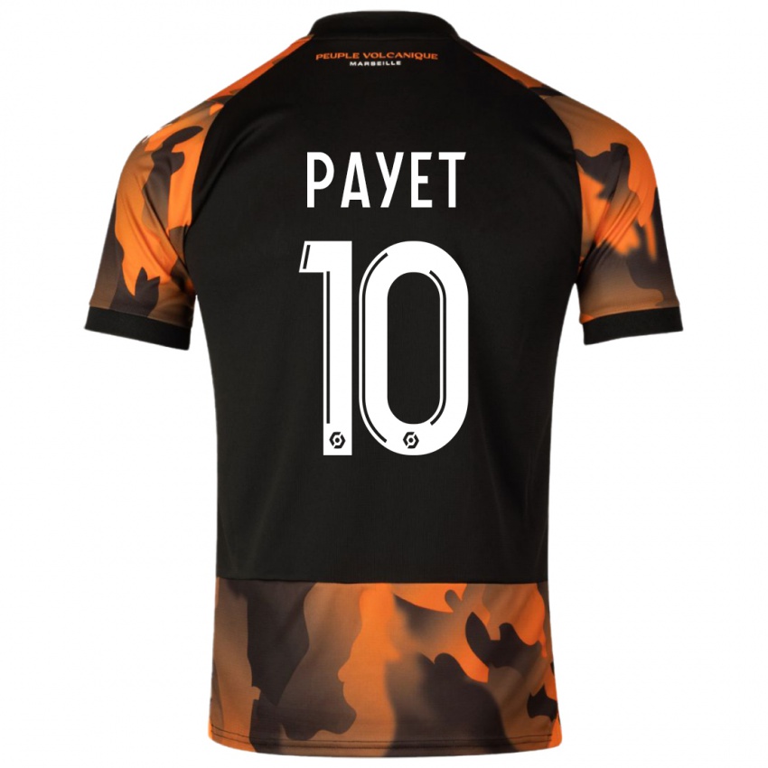 Kvinder Dimitri Payet #10 Sort Orange Tredje Sæt Spillertrøjer 2023/24 Trøje T-Shirt