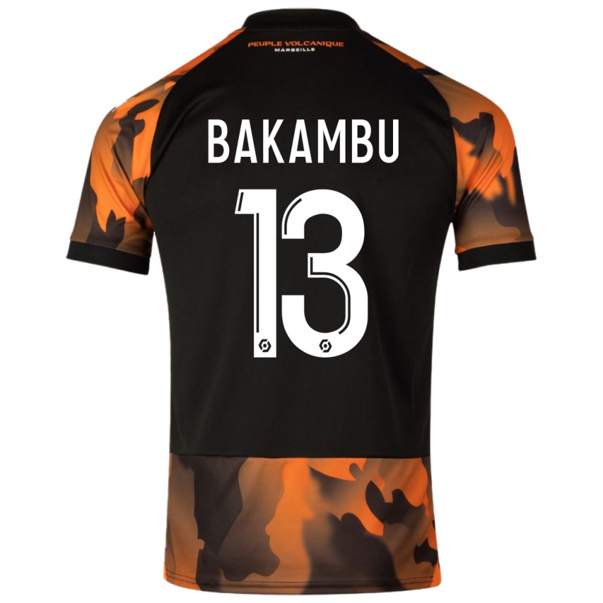 Kvinder Cedric Bakambu #13 Sort Orange Tredje Sæt Spillertrøjer 2023/24 Trøje T-Shirt