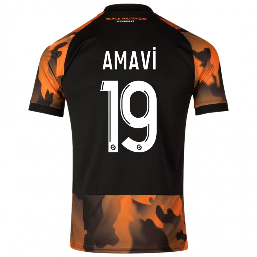 Kvinder Jordan Amavi #19 Sort Orange Tredje Sæt Spillertrøjer 2023/24 Trøje T-Shirt