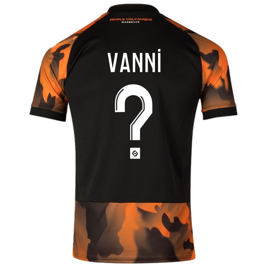 Kvinder Fabio Vanni #0 Sort Orange Tredje Sæt Spillertrøjer 2023/24 Trøje T-Shirt