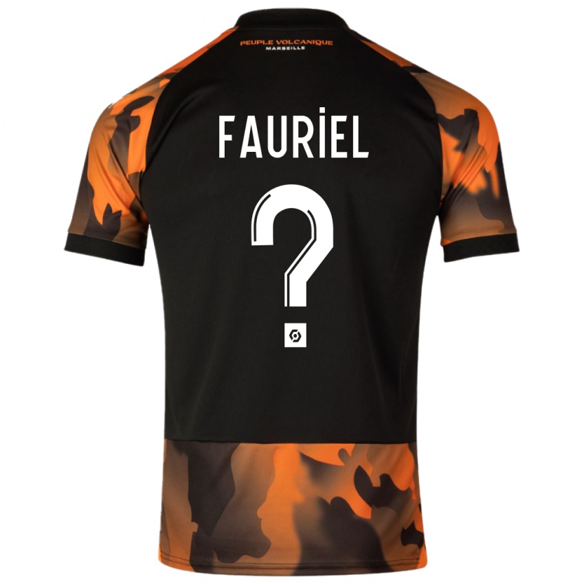 Kvinder Lois Fauriel #0 Sort Orange Tredje Sæt Spillertrøjer 2023/24 Trøje T-Shirt