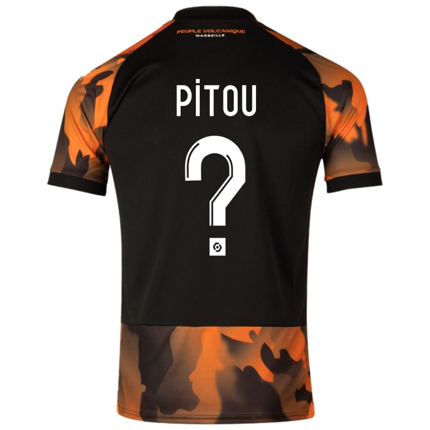 Kvinder Jonathan Pitou #0 Sort Orange Tredje Sæt Spillertrøjer 2023/24 Trøje T-Shirt