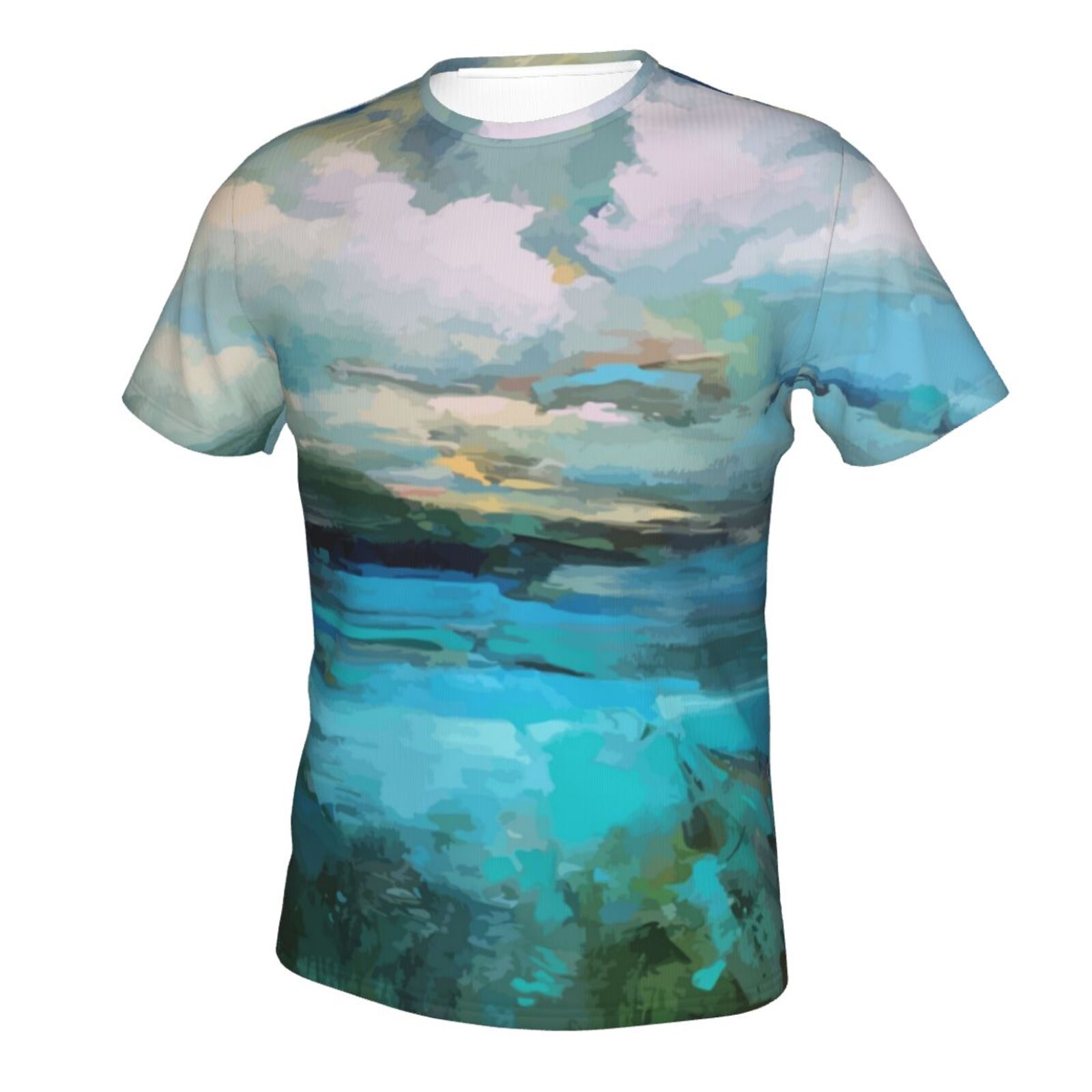 Clouds Over The Lake Malerelementer Klassisk T-shirt