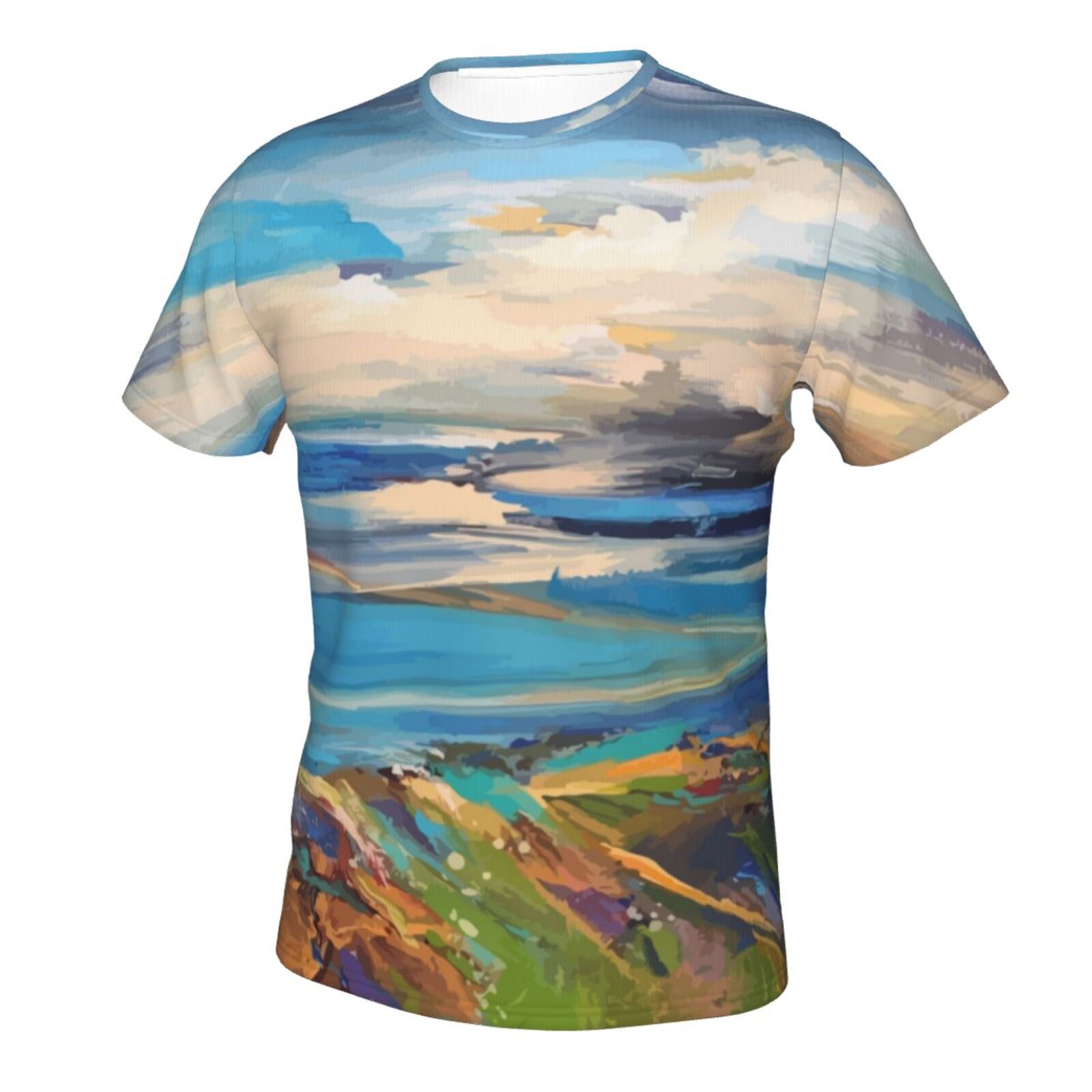 Blå Distance Malerelementer Klassisk T-shirt